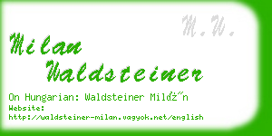 milan waldsteiner business card